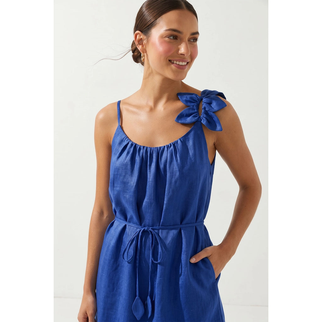 Flower Petal Linen Mini Dress