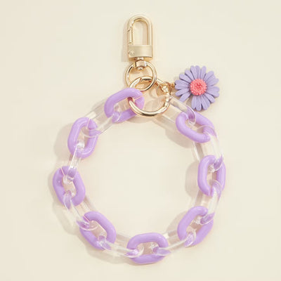 Flower Charm Chain Keychain