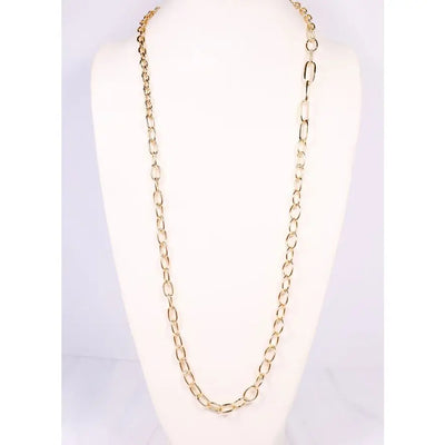 Hines Long Link Necklace Gold