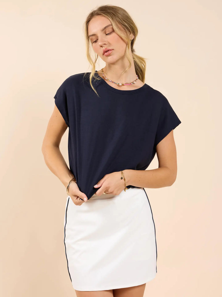On My Mind Elastic Hem Knit Top