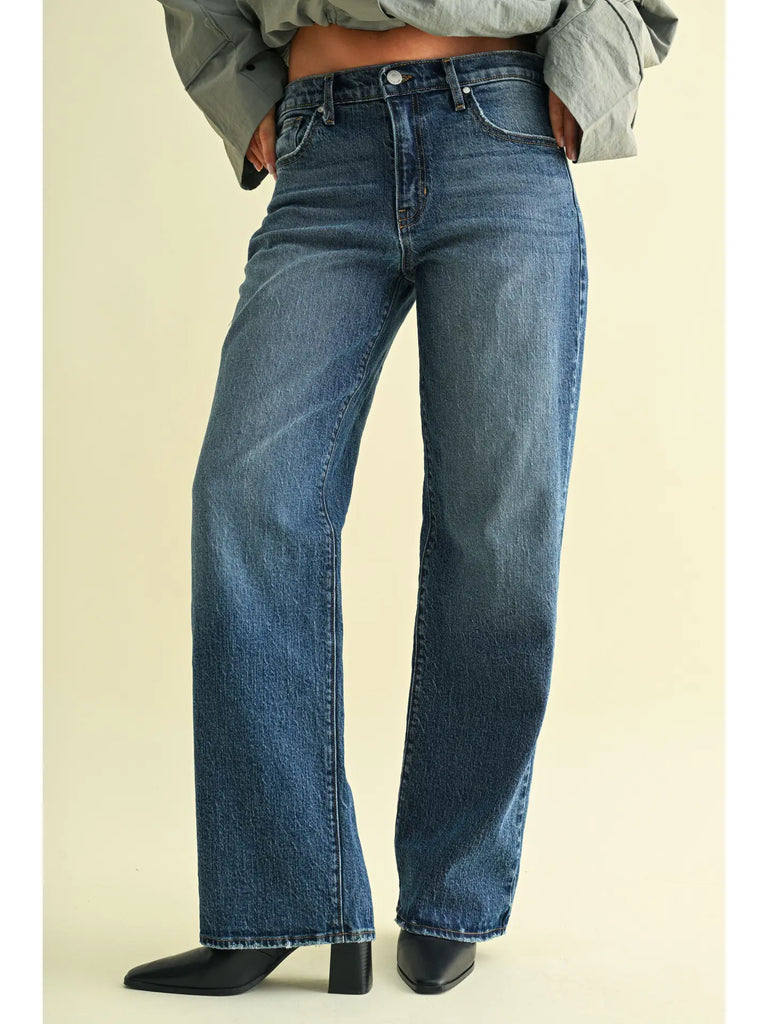 Relaxed Dark Denim Straight Leg