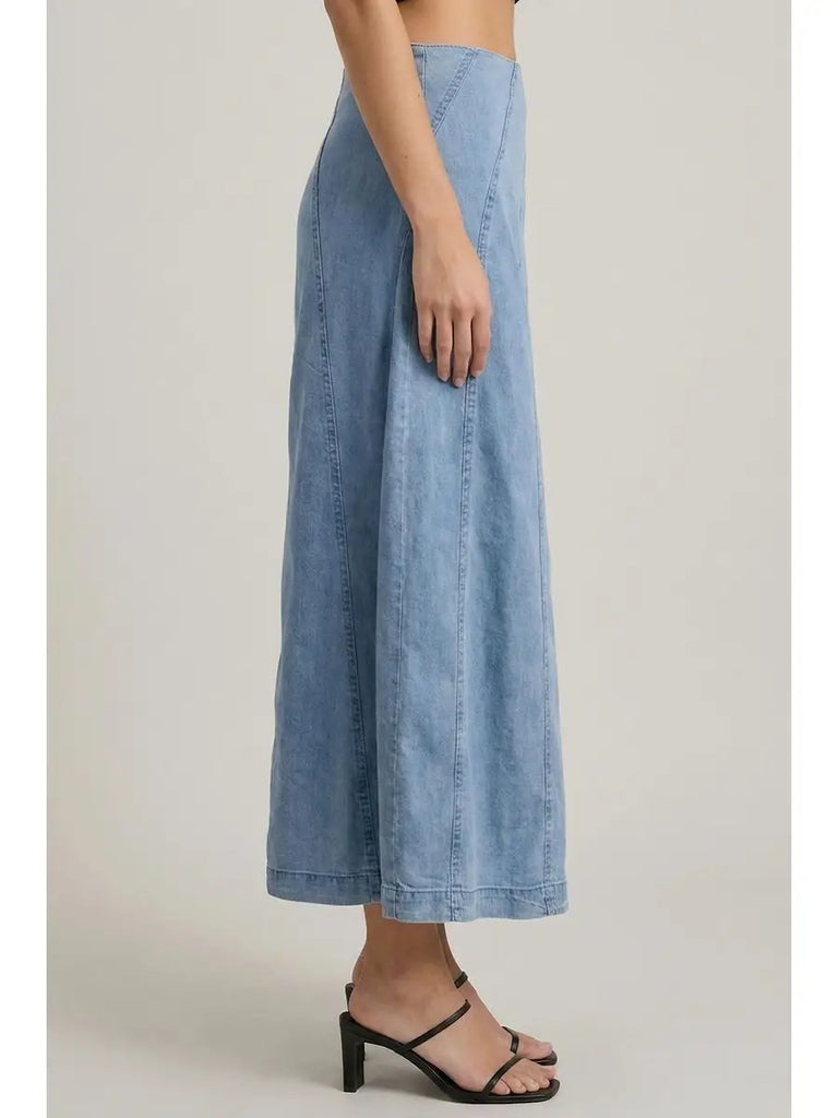 Diagonal Denim Skirt