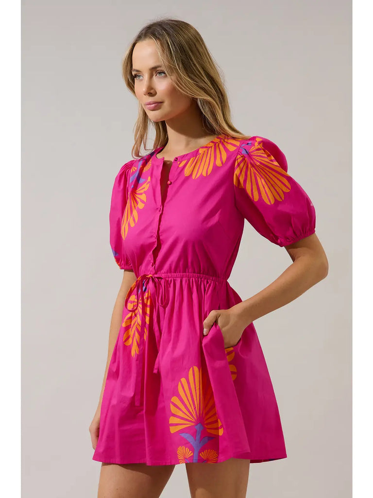 Alba Puff Sleeve Mini Dress