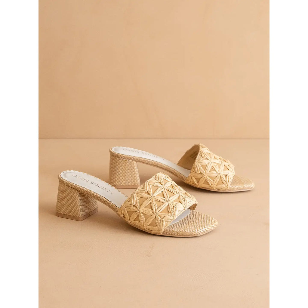 The Winona Raffia Block Heel