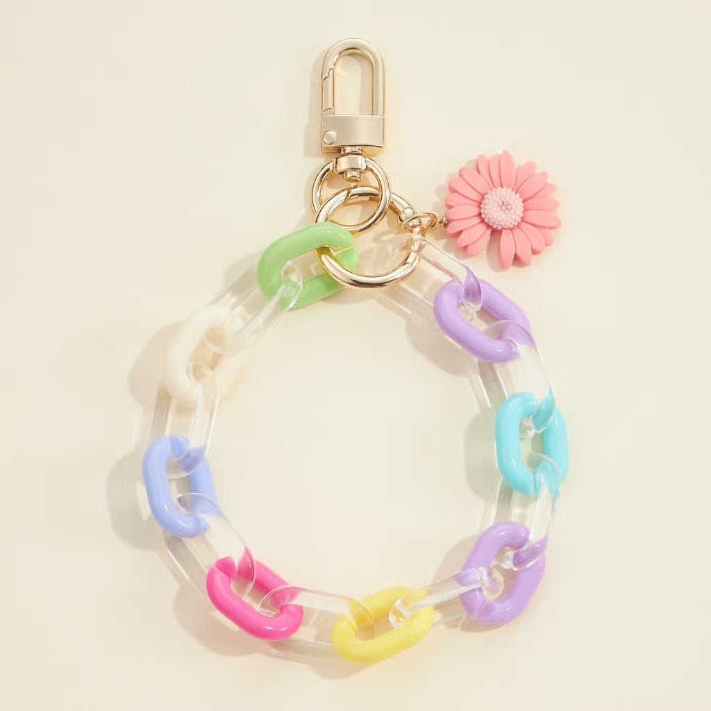 Flower Charm Chain Keychain