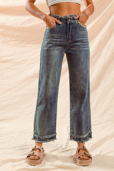 Rae High Rise Frayed Jeans