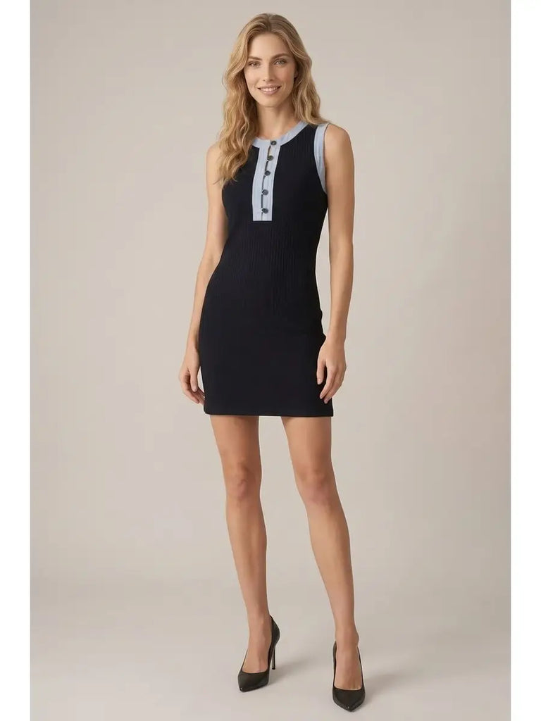 Mixed Denim Dress
