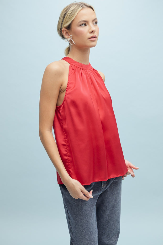 Satin Halter Blouse