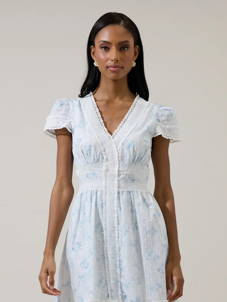 Karen Floral Lace Mini Dress