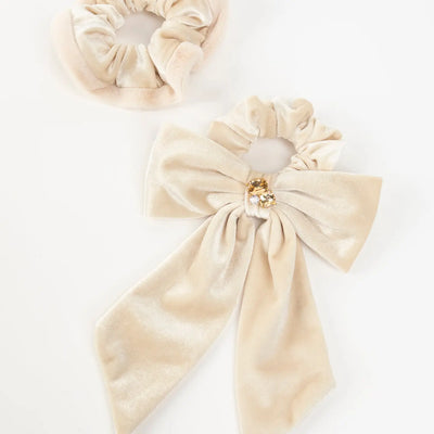 Lydia Velvet Bow Scrunchie Pair