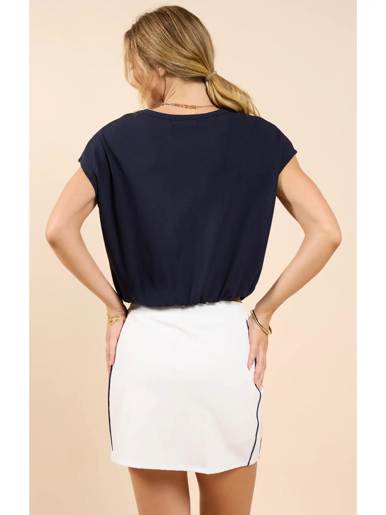 On My Mind Elastic Hem Knit Top