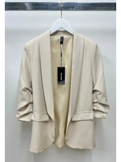 Italian 3/4 Ruched Sleeve Blazer