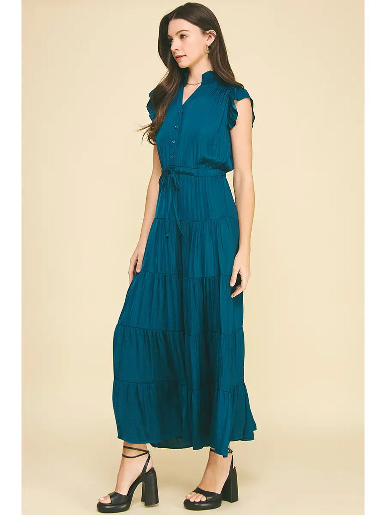 Gia Satin Tiered Dress