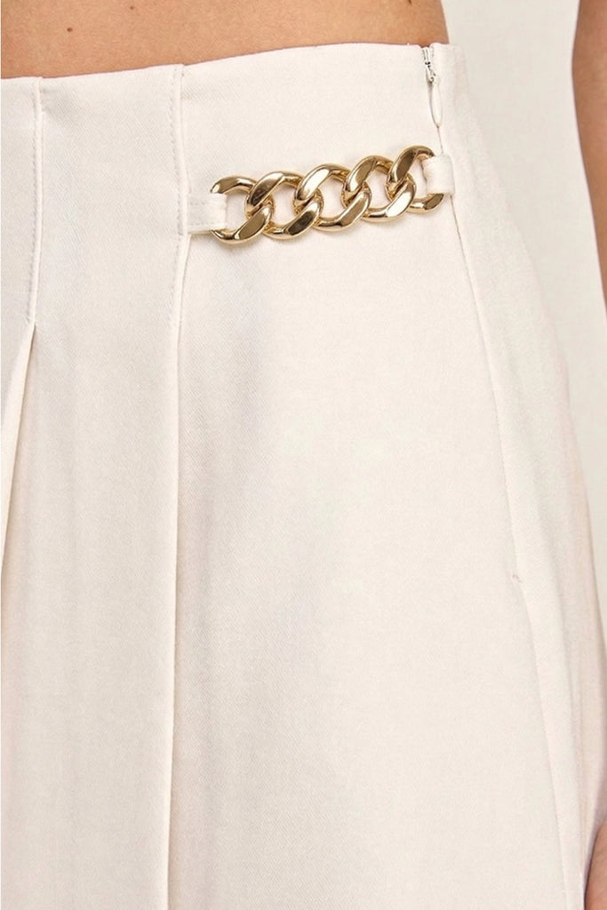 Pleated Chain Shorts