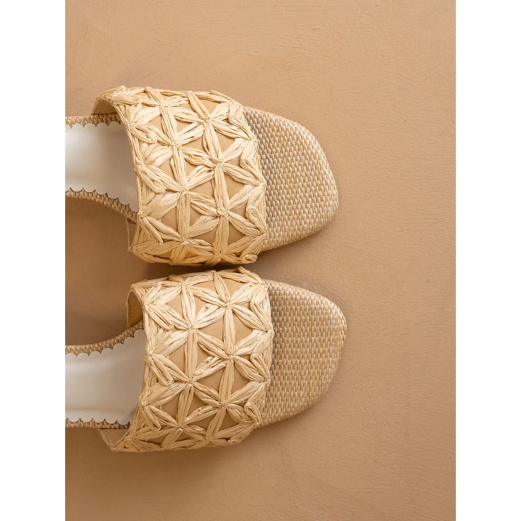 The Winona Raffia Block Heel