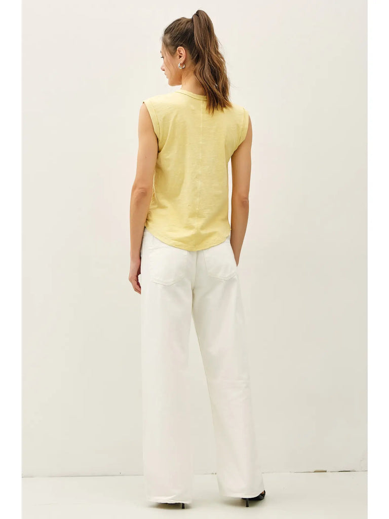 Cap Sleeve Garment Dyed Top