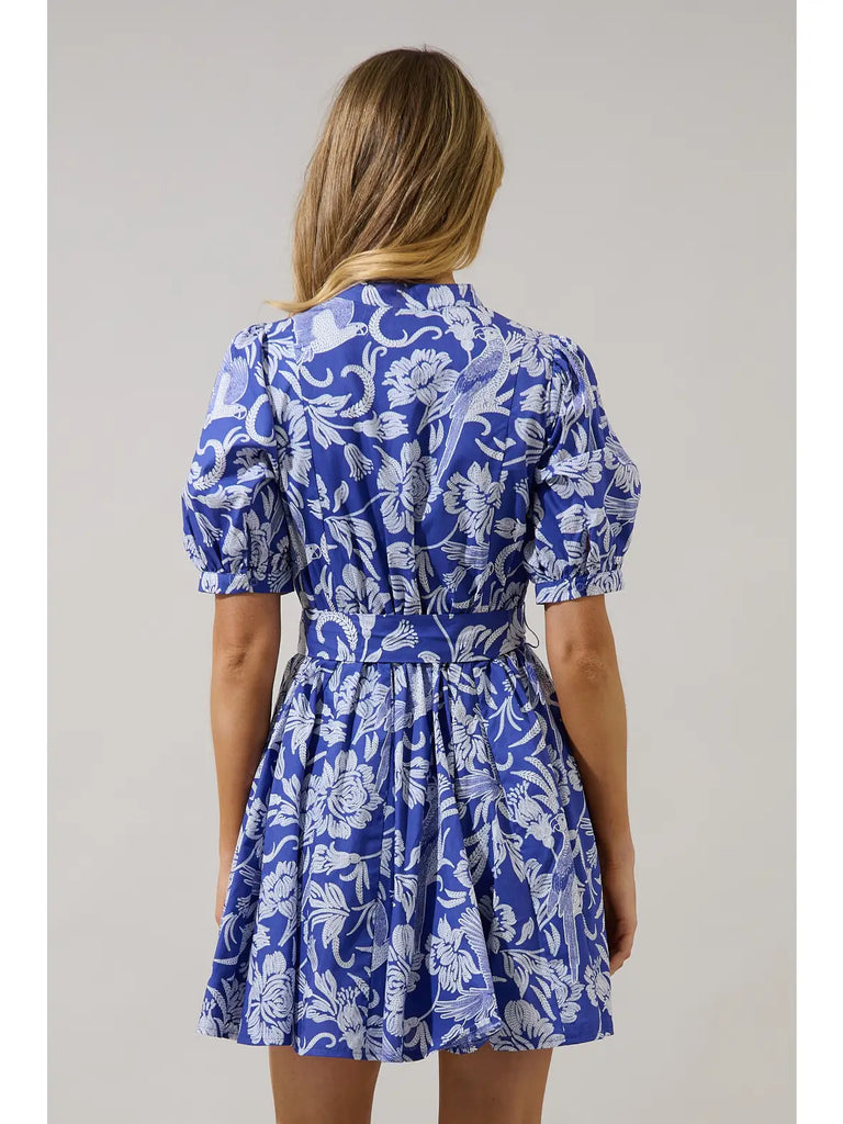 Viry Floral Wenda Pleated Mini Dress