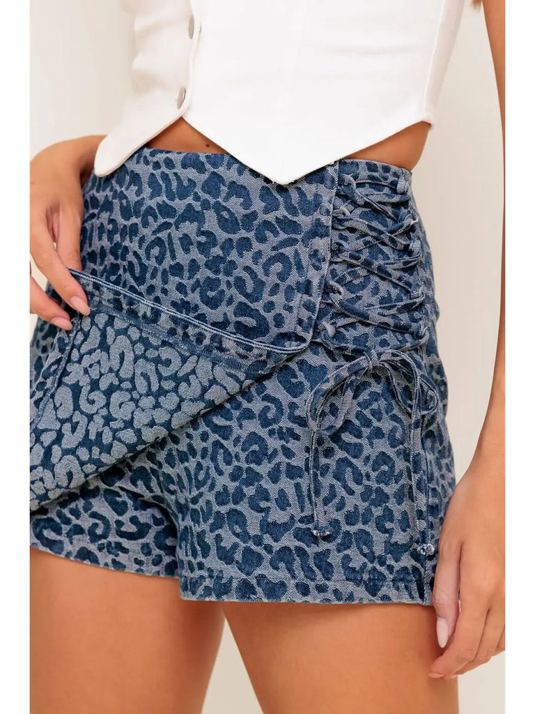 Jacquard Denim Skort