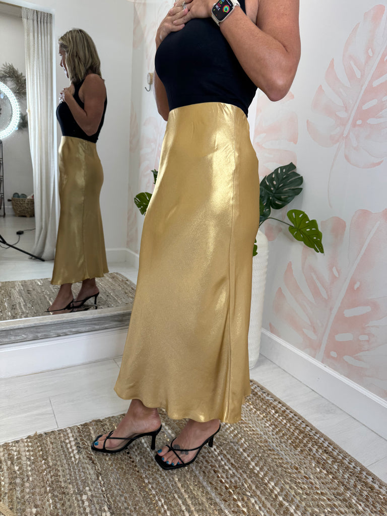 Holly Gold Bias Skirt