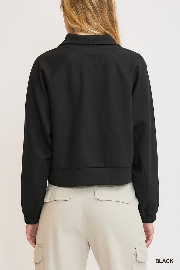 Luxeknit Half Zip Cropped Sweatshirt