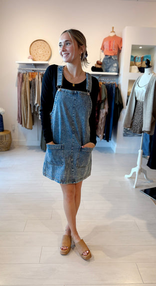 Denim Overall Mini Dress