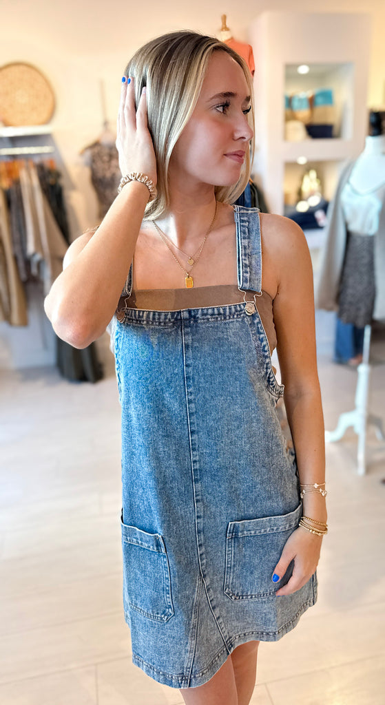 Denim Overall Mini Dress