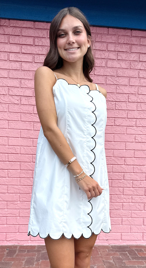 Mia Scalloped Mini Dress