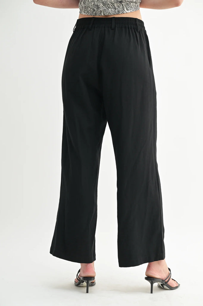 Pin Tuck Detail Elastic Pants