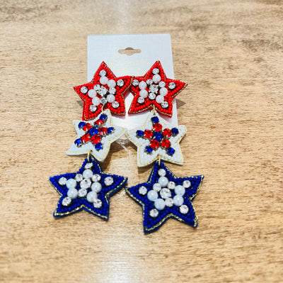Independence Day Star Earring TRI COLOR
