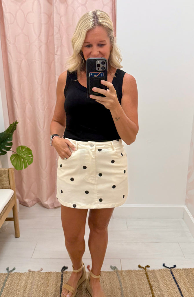 Polka Dot Twill Skirt