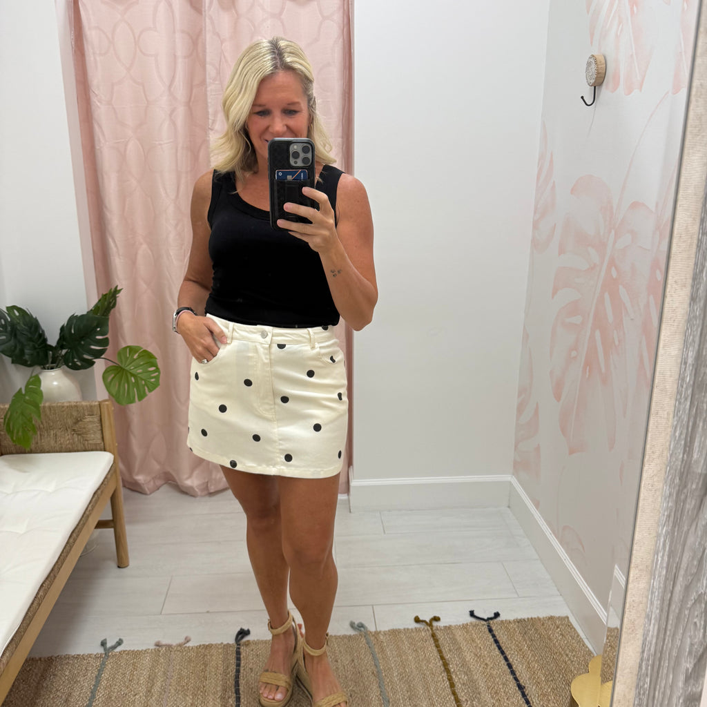 Polka Dot Twill Skirt