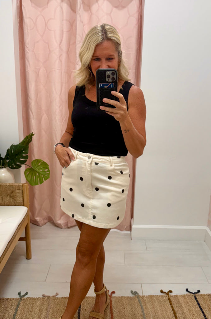 Polka Dot Twill Skirt