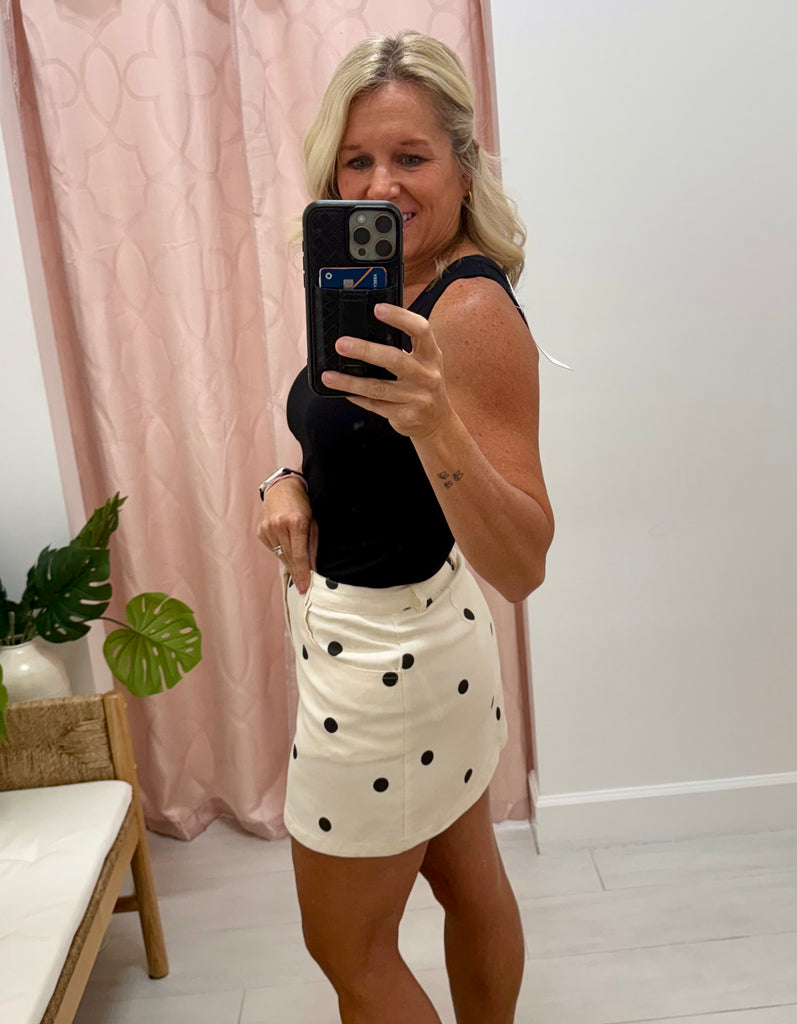 Polka Dot Twill Skirt