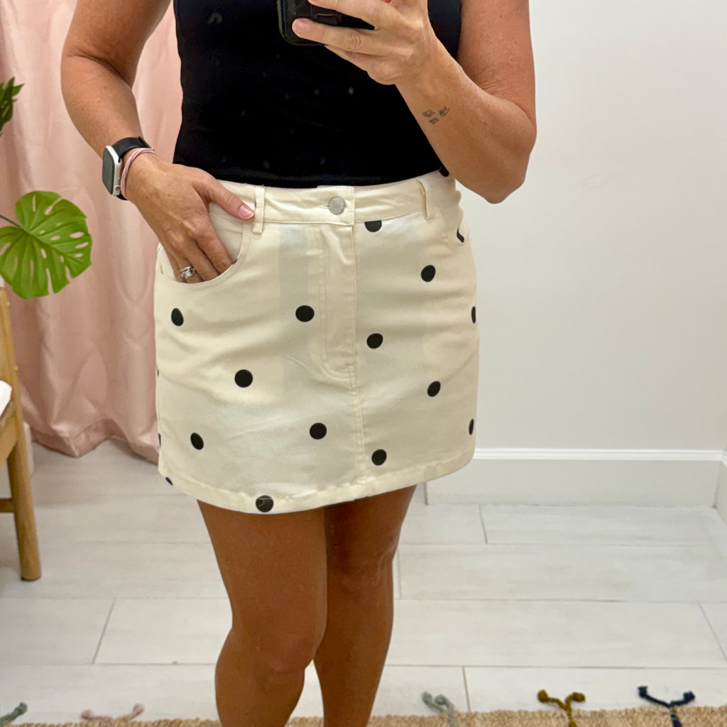 Polka Dot Twill Skirt