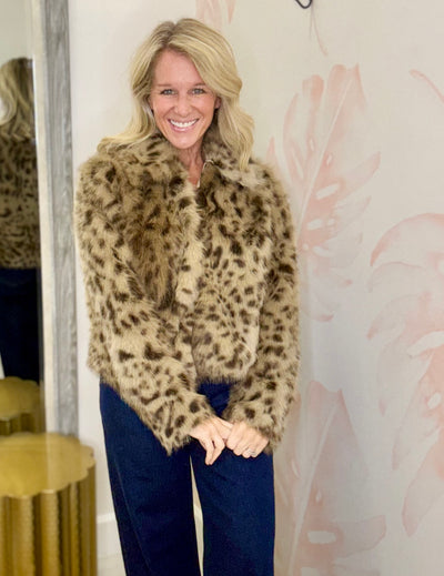 Cherry Faux Leopard Jacket