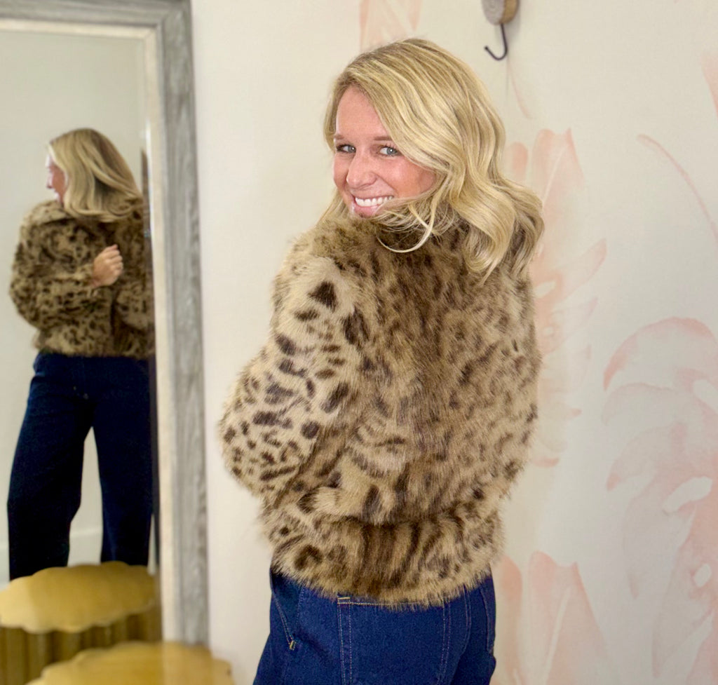 Cherry Faux Leopard Jacket