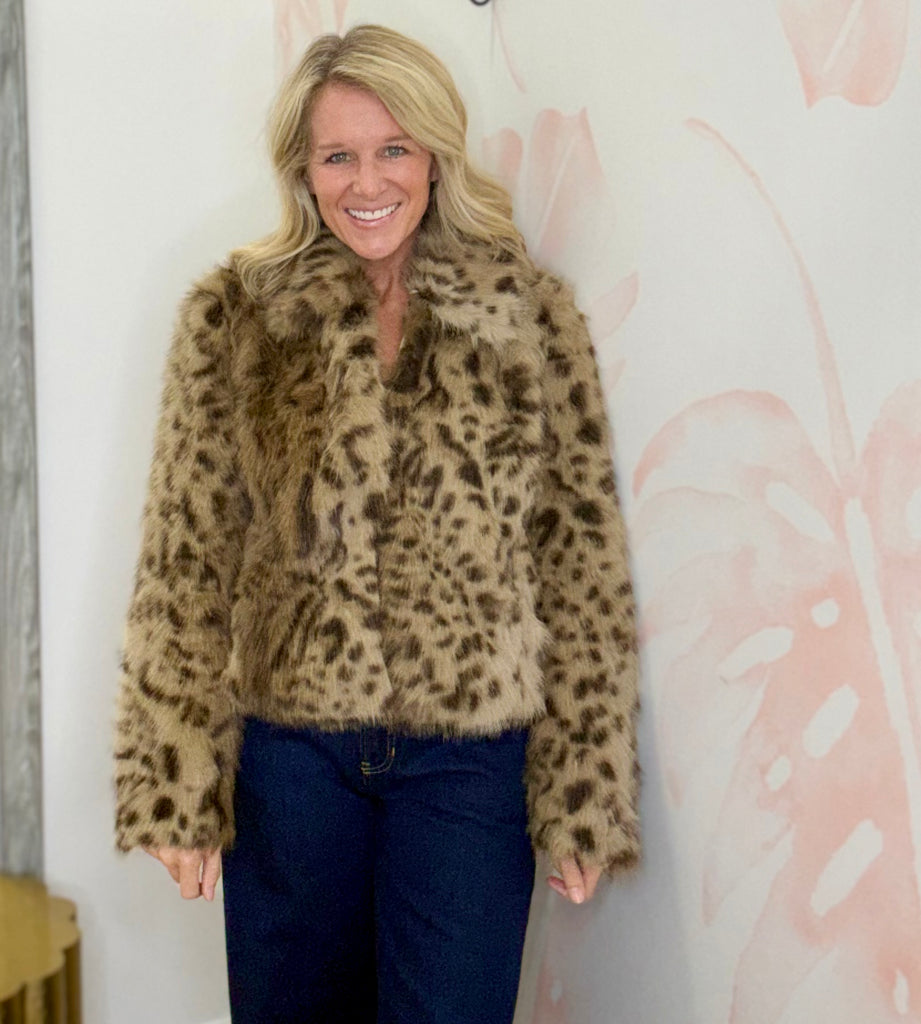 Cherry Faux Leopard Jacket