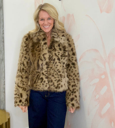 Cherry Faux Leopard Jacket