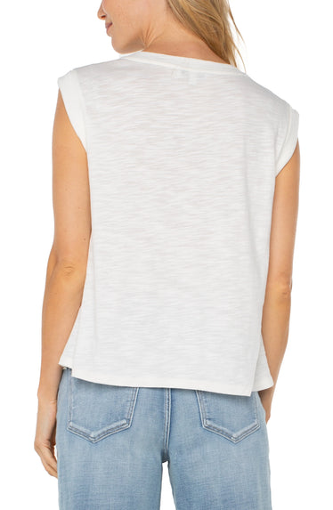 Lu Sleeveless Woven Knit Top