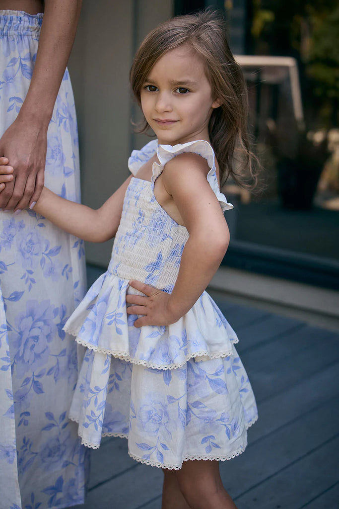 Blue Rose Mini Dress