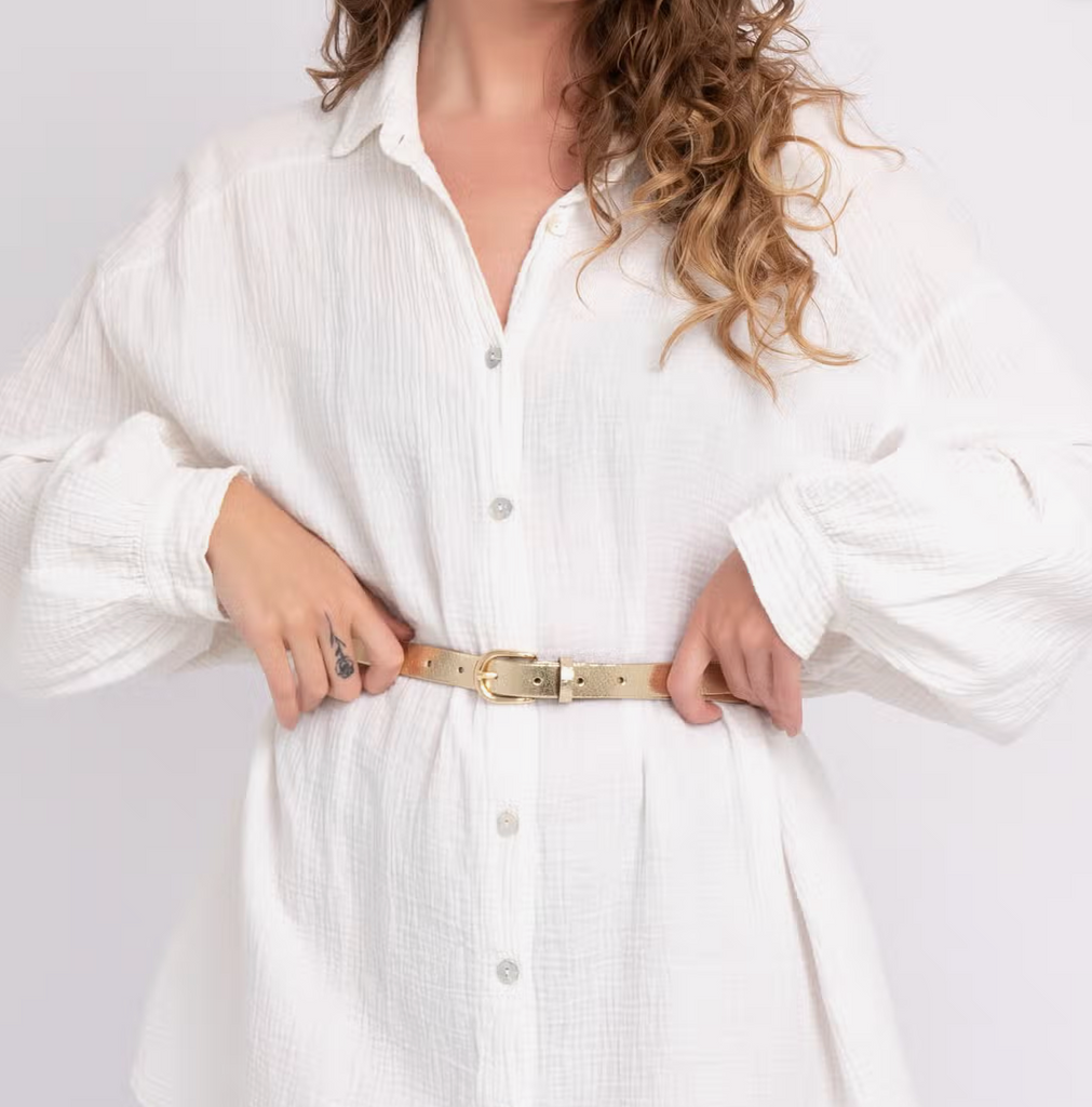 Eva Women'S Metallic Leather Belt