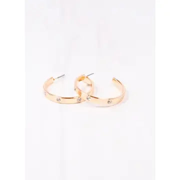 Bridges Cz Hoop Earring Gold