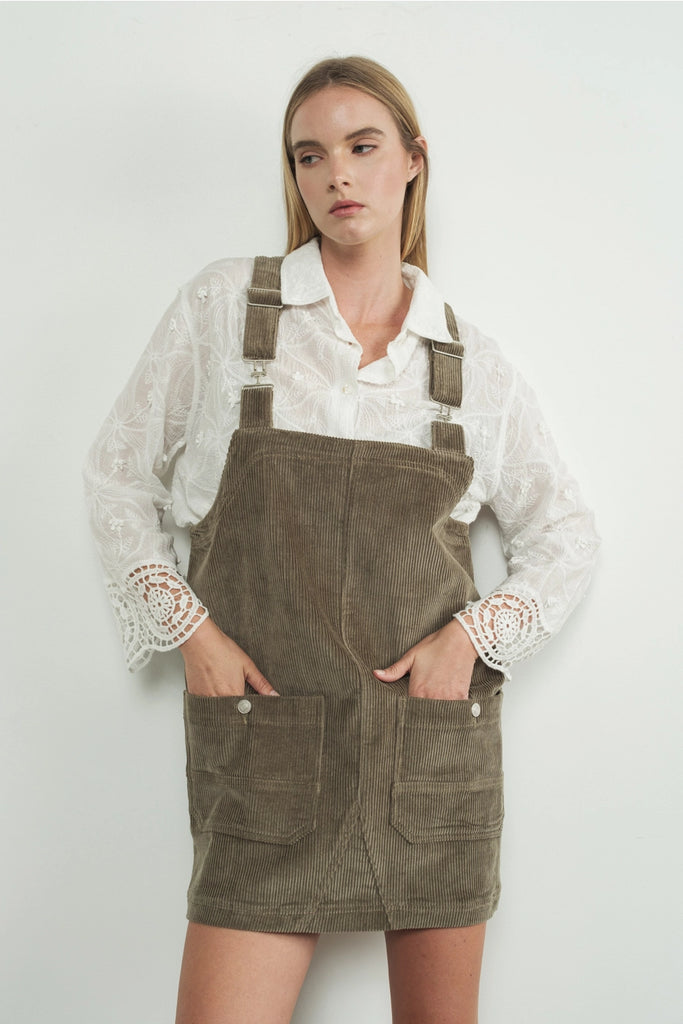 Drew Corduroy Overall Dress