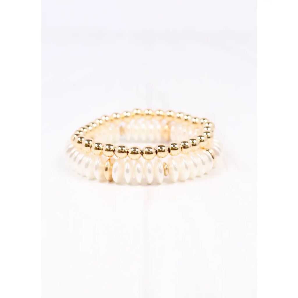 Tawni Pearl Bracelet Set Gold