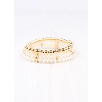 Tawni Pearl Bracelet Set Gold