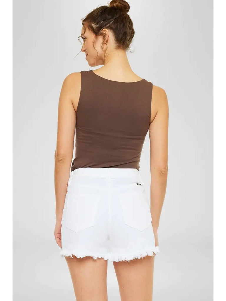 Emma White Denim Shorts