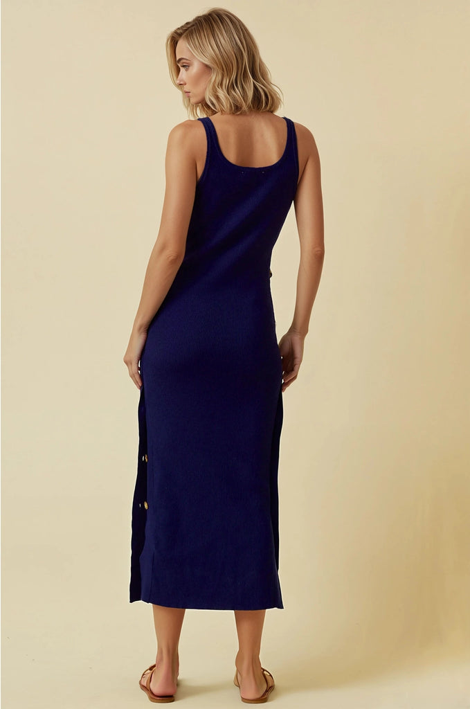 Asymmetrical Sweater Ribbed Tank Dress