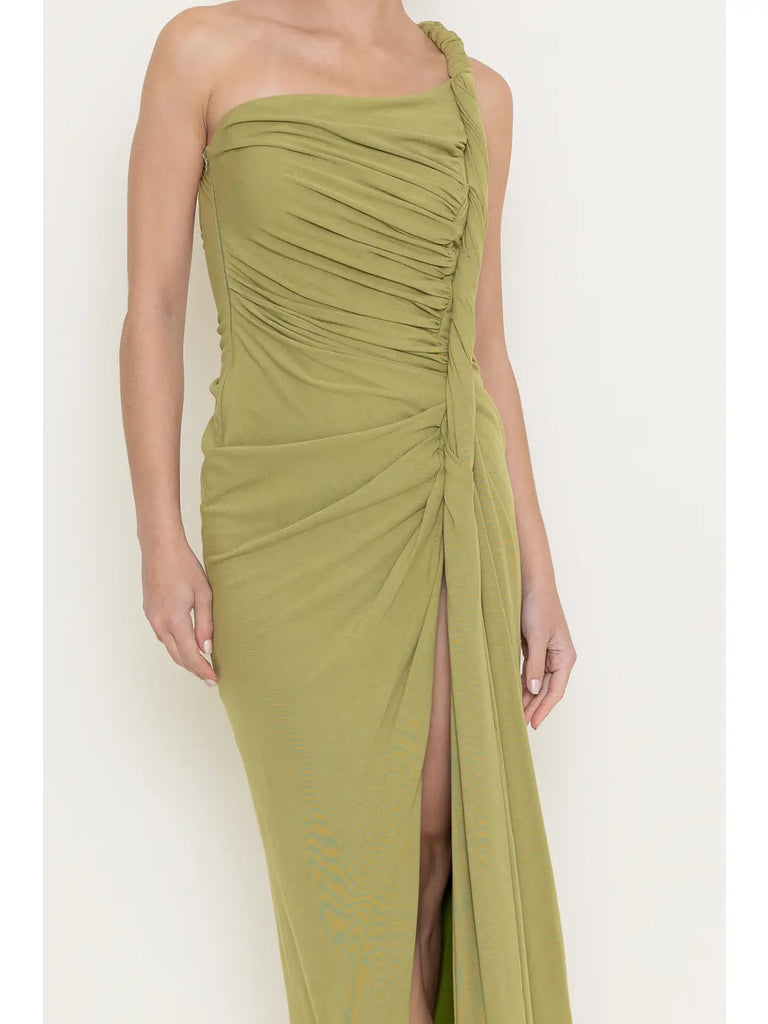 Night Out Twisted Draped Thigh Slit Maxi