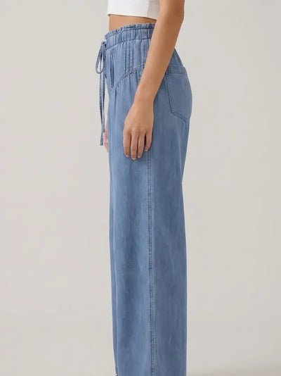 Paris Pleated Denim Pants