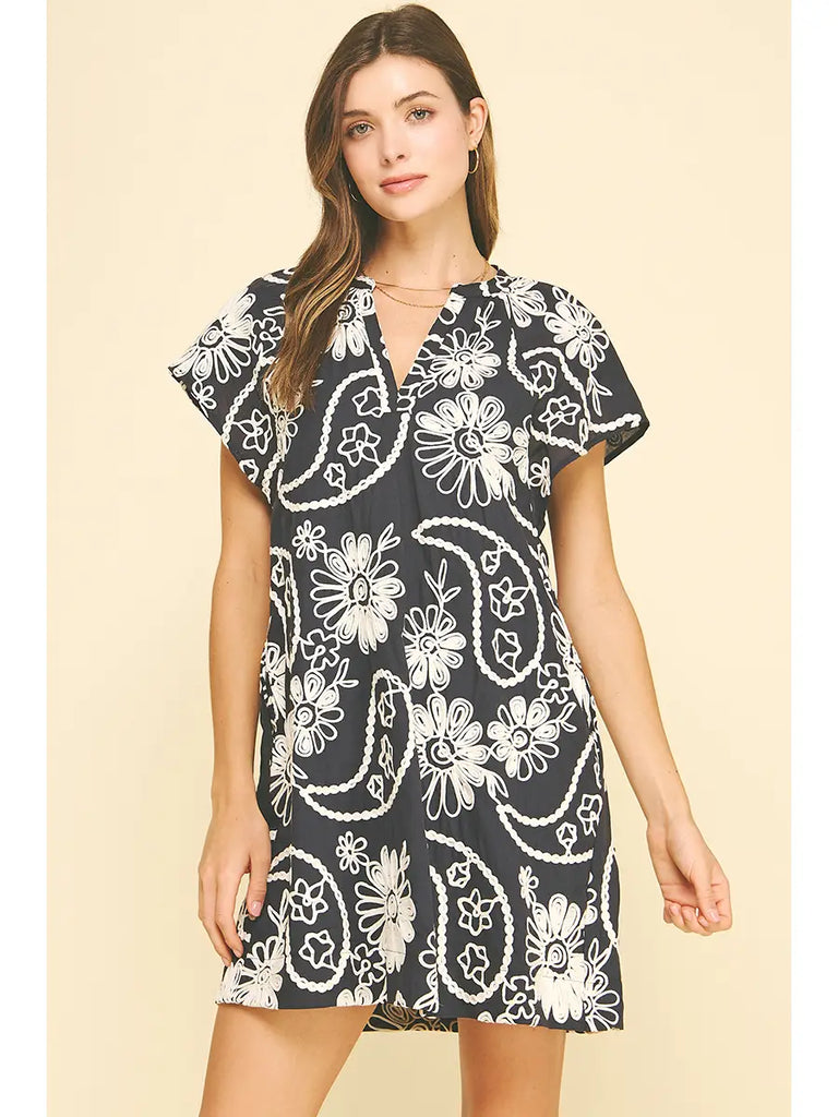 Billie Embroidered Mini Dress